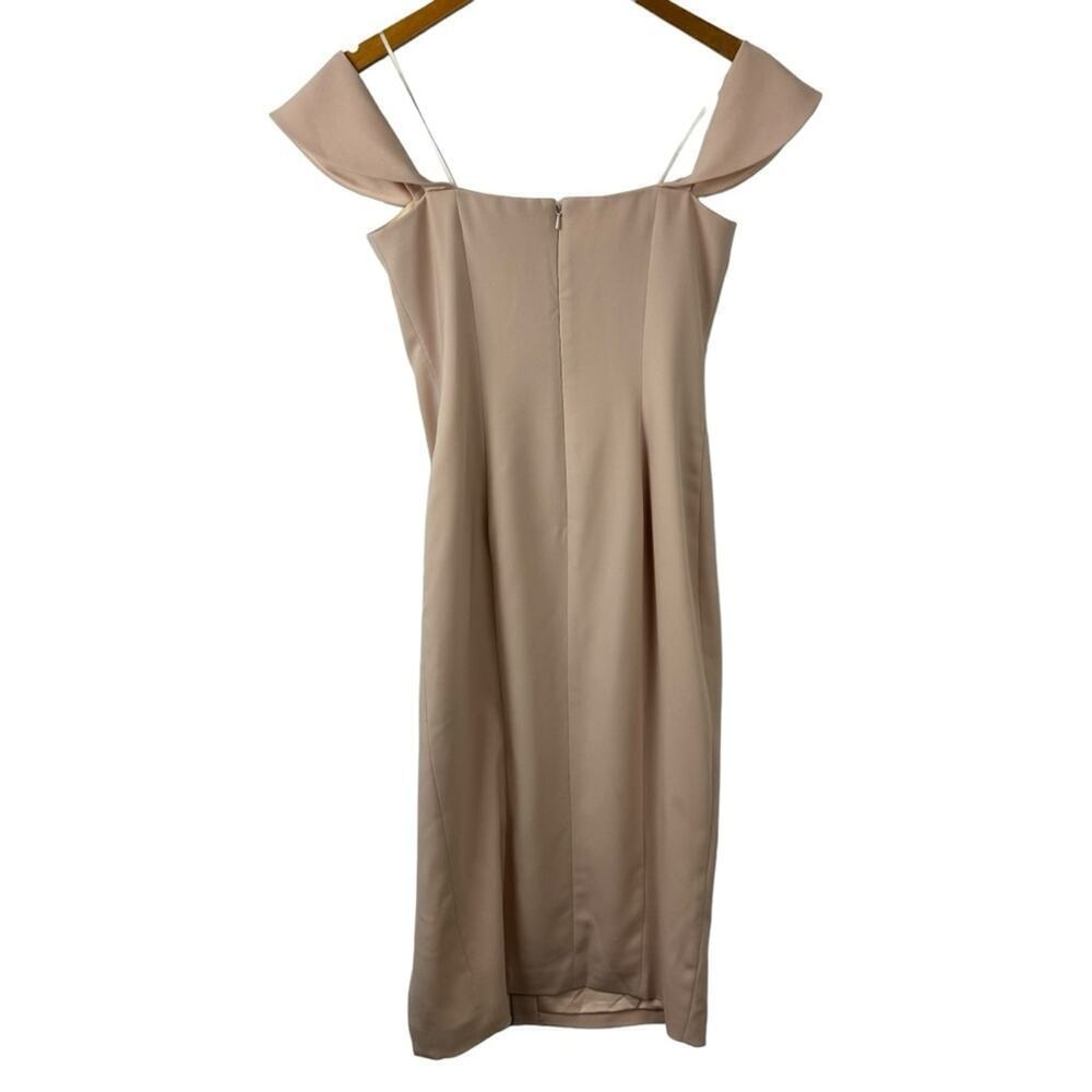 Jay Godfrey Downie Gown Midi Dress Nude Pink Off Shoulder Stretch Size 2 - Picture 12 of 16